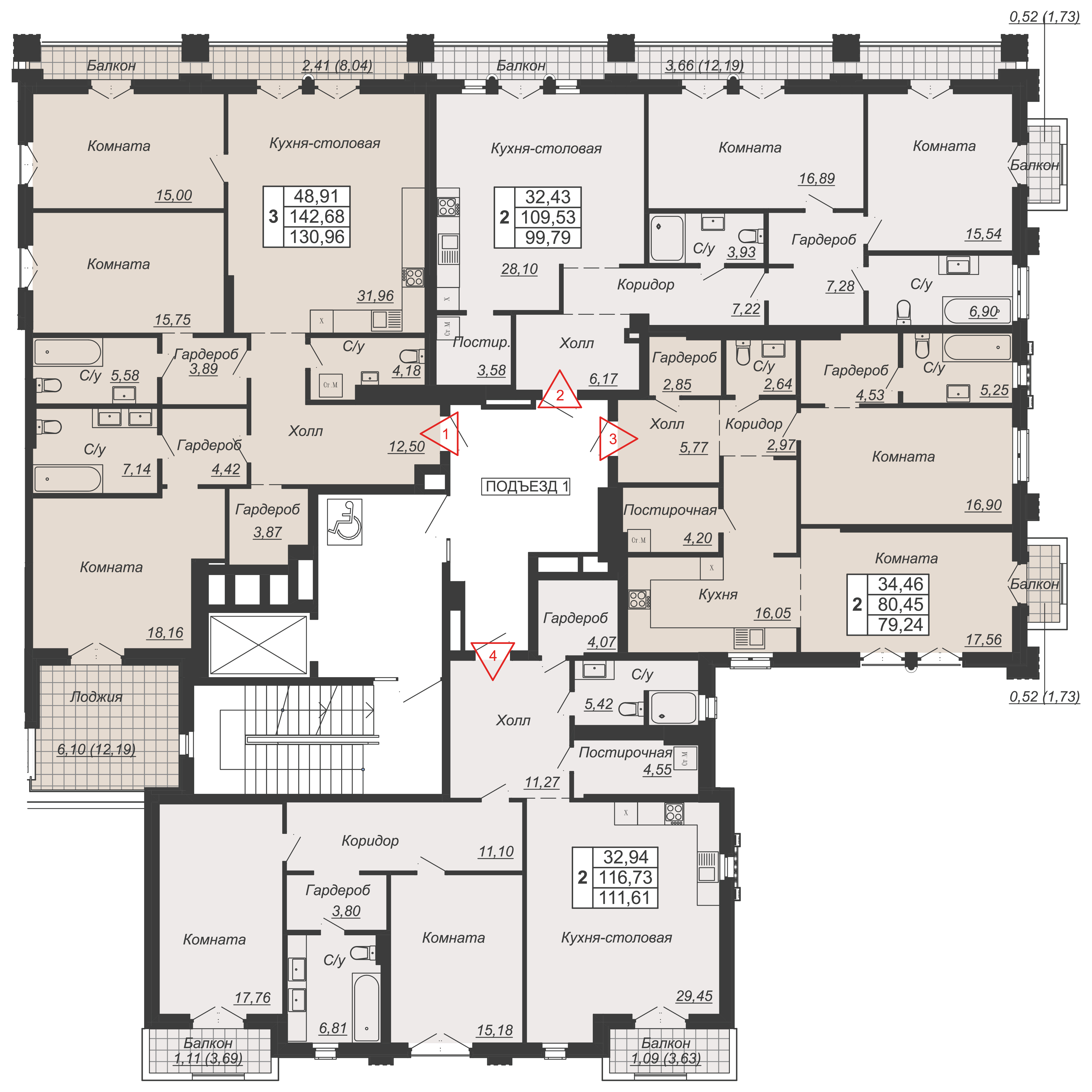 Планировка на этаже