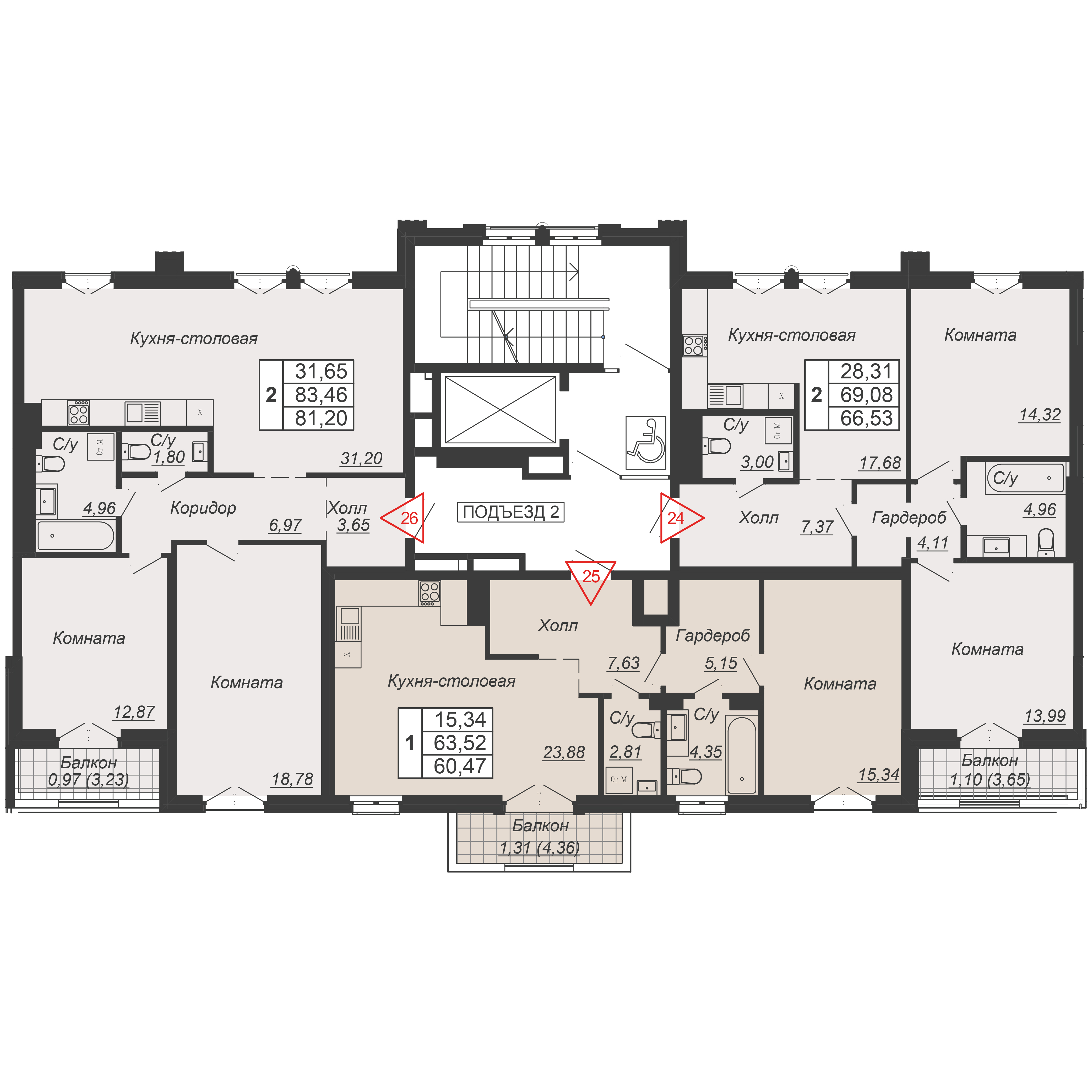 Планировка на этаже