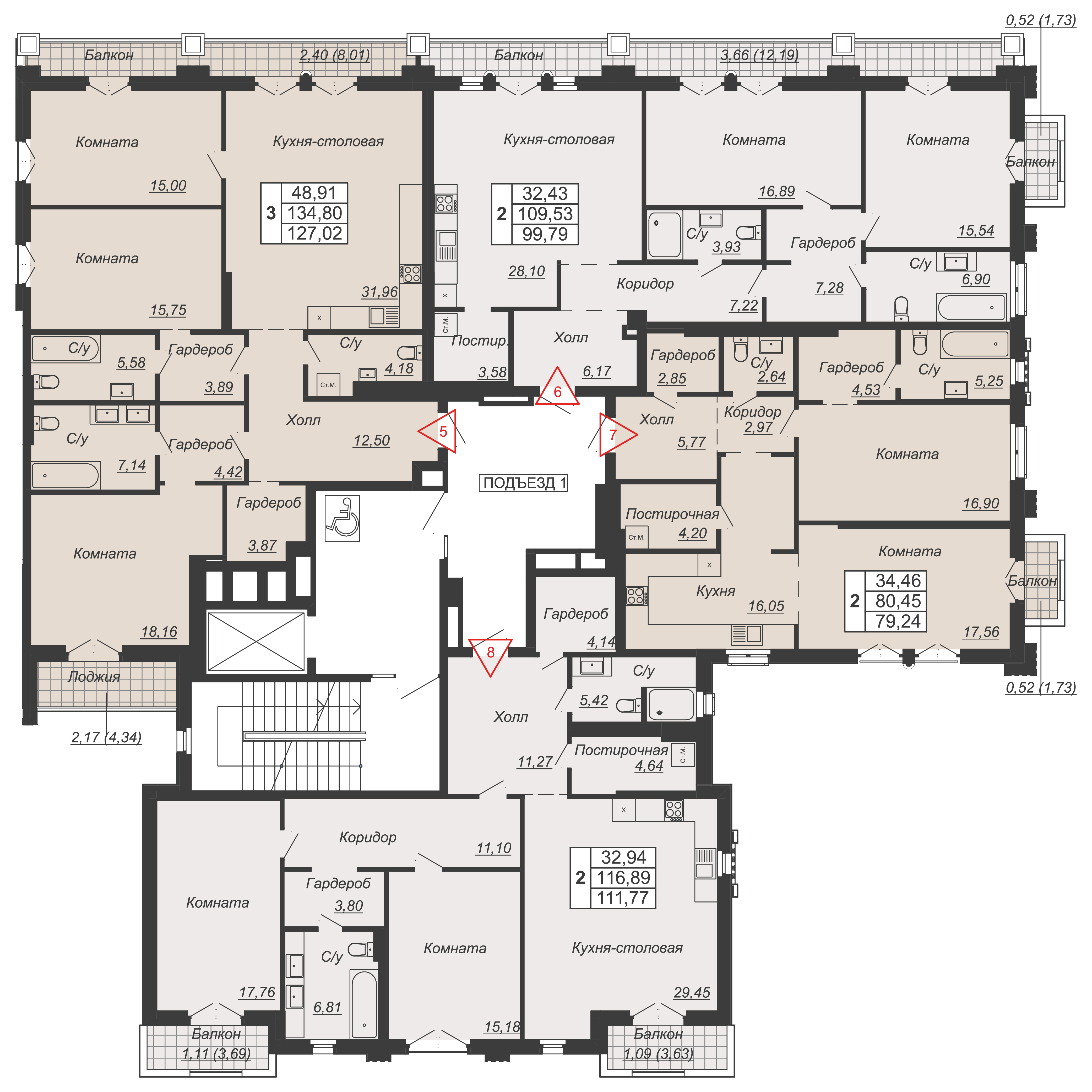 Планировка на этаже