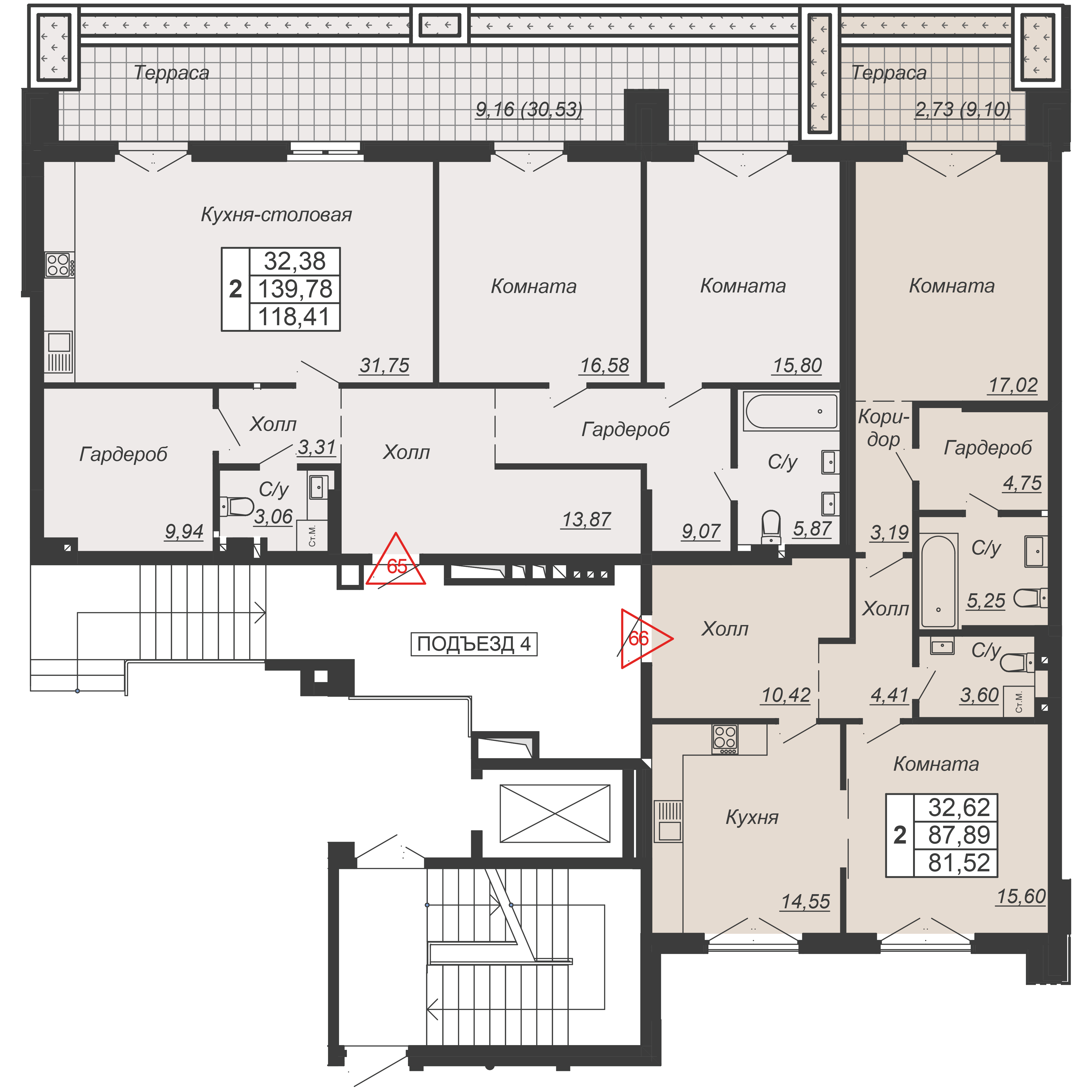 Планировка на этаже