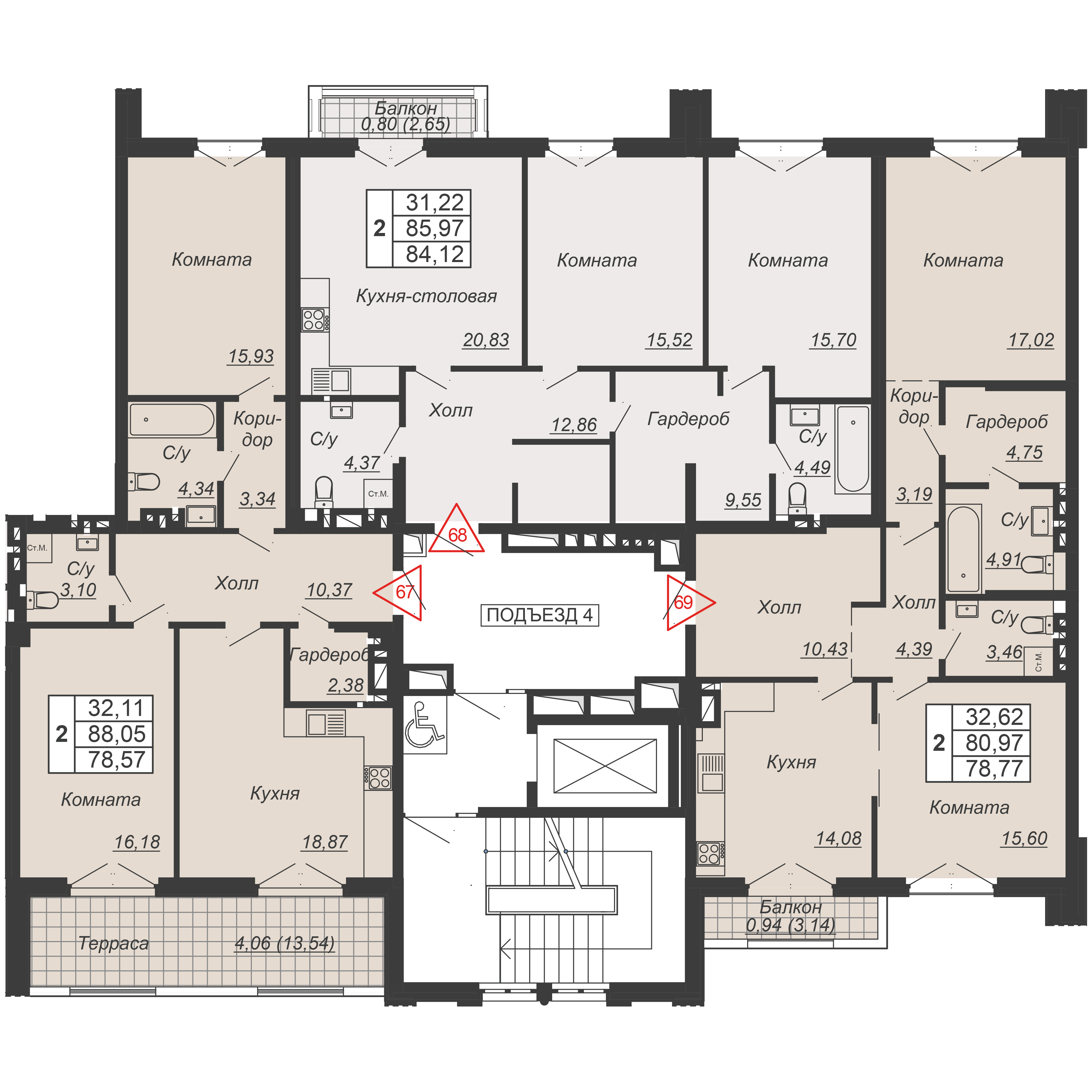 Планировка на этаже