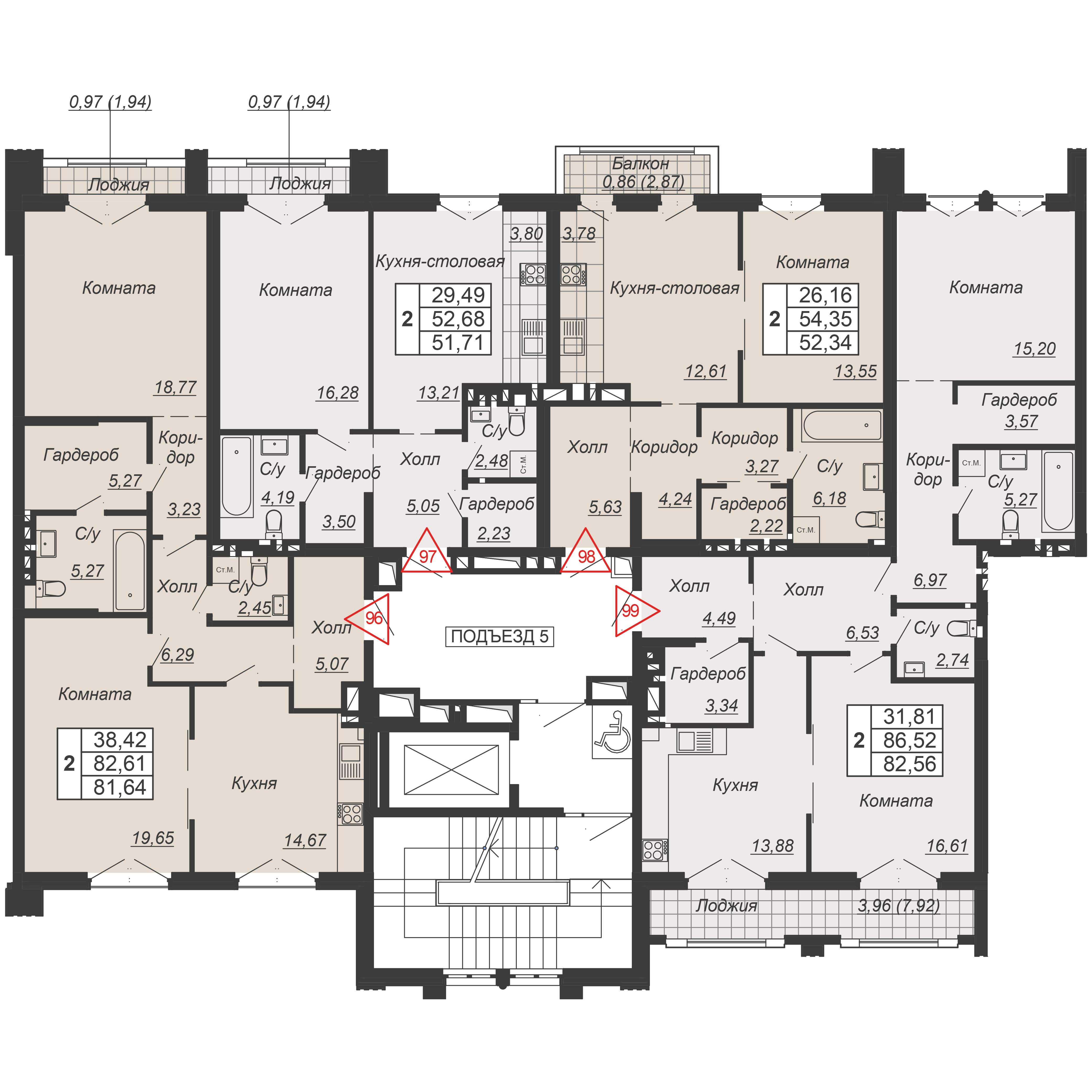 Планировка на этаже