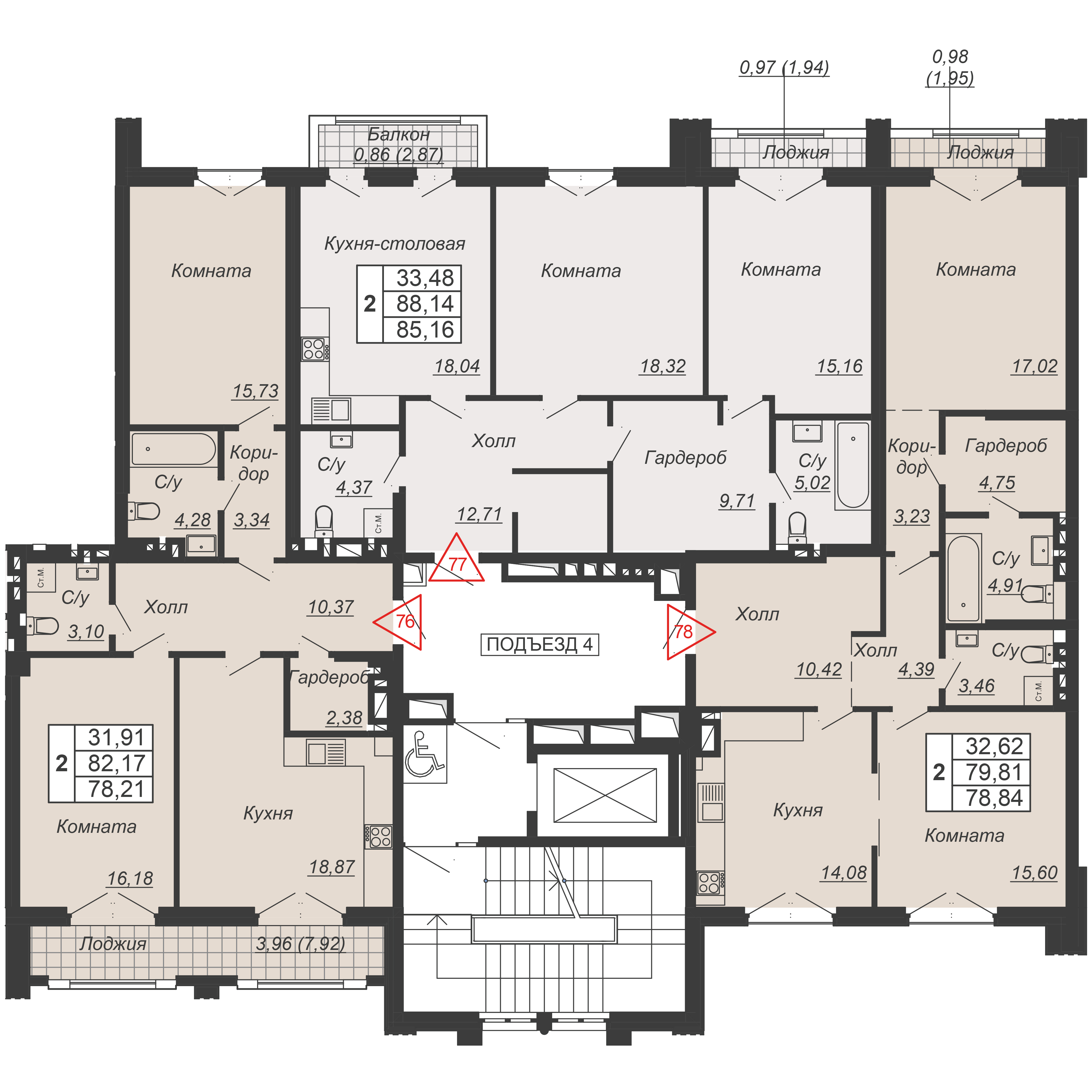 Планировка на этаже