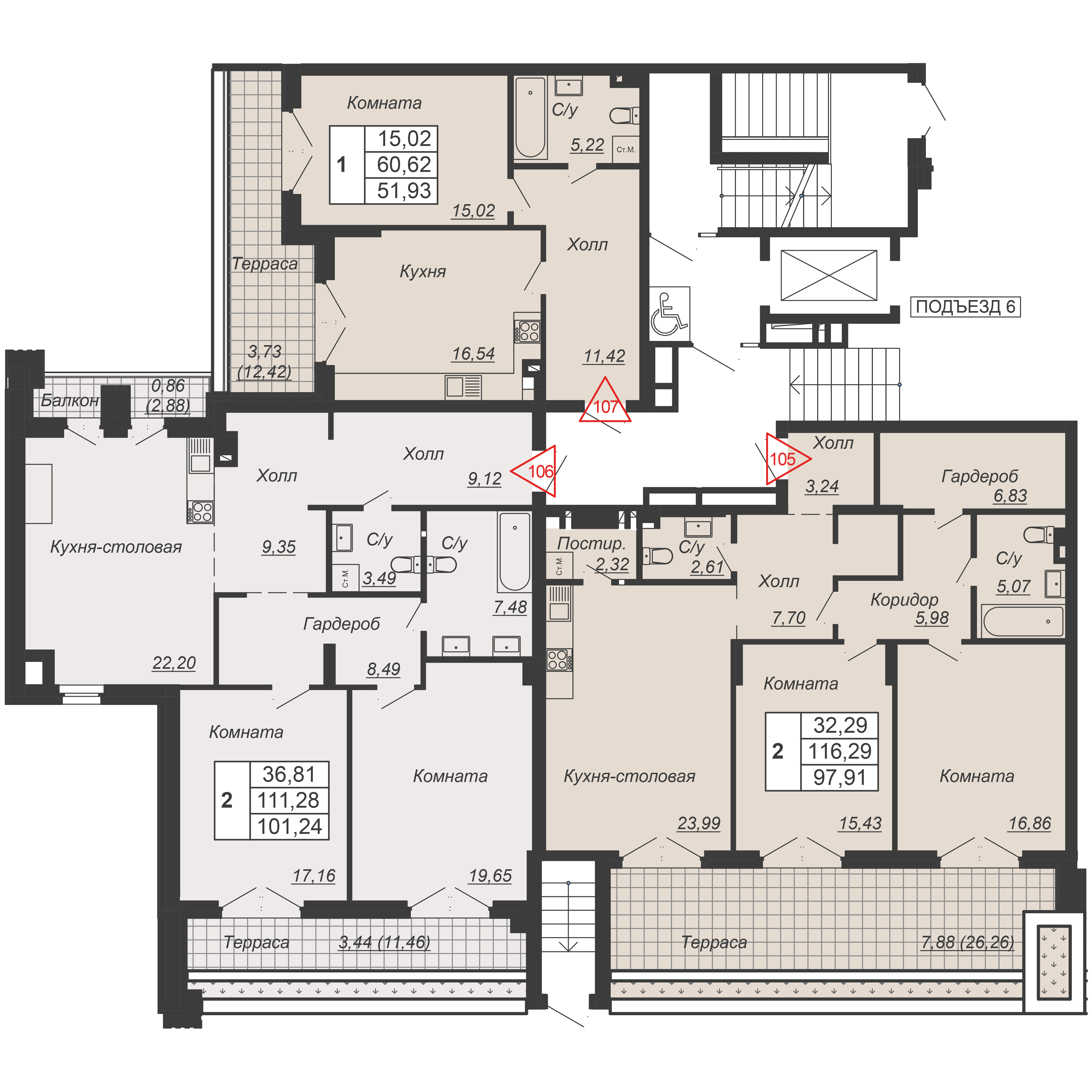 Планировка на этаже