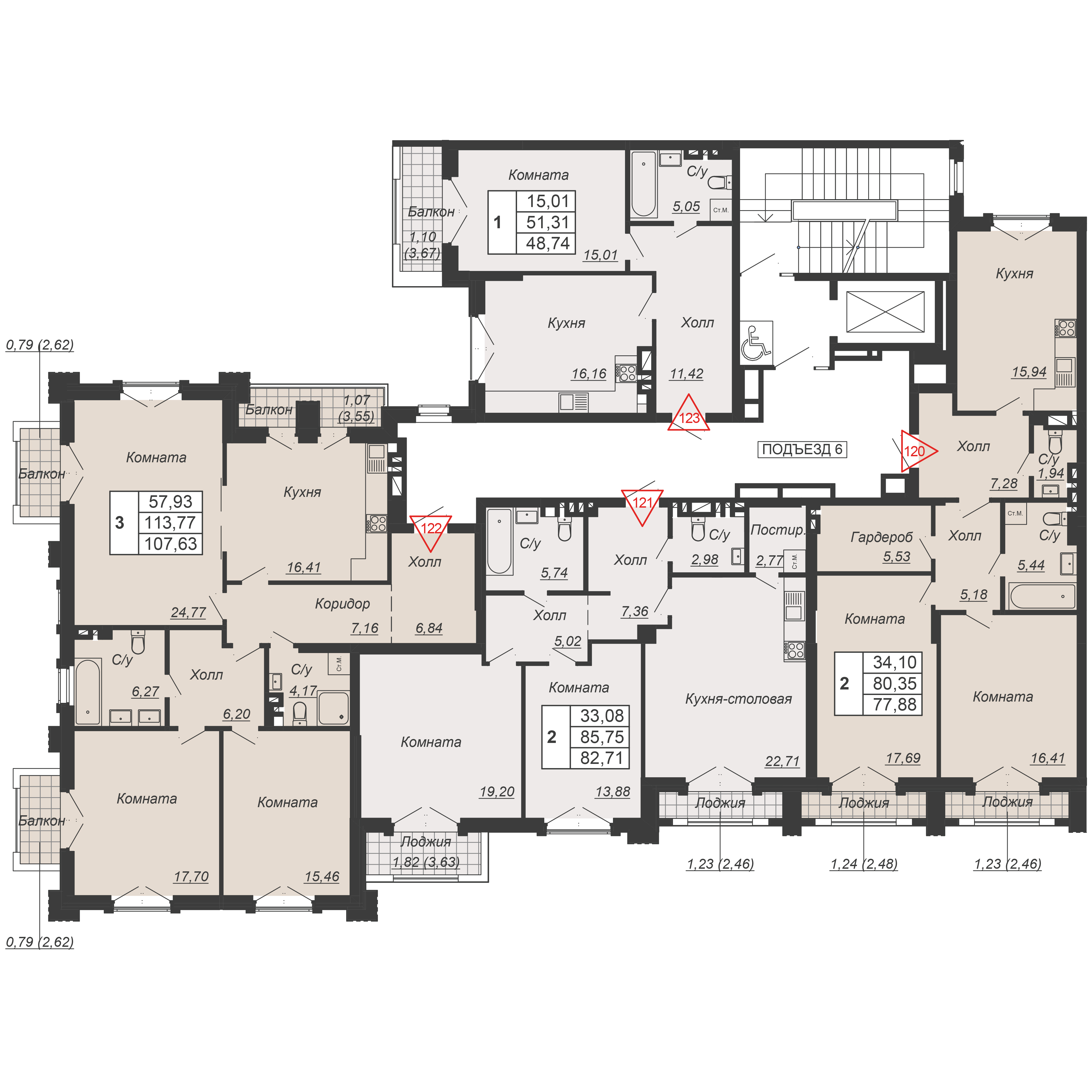 Планировка на этаже