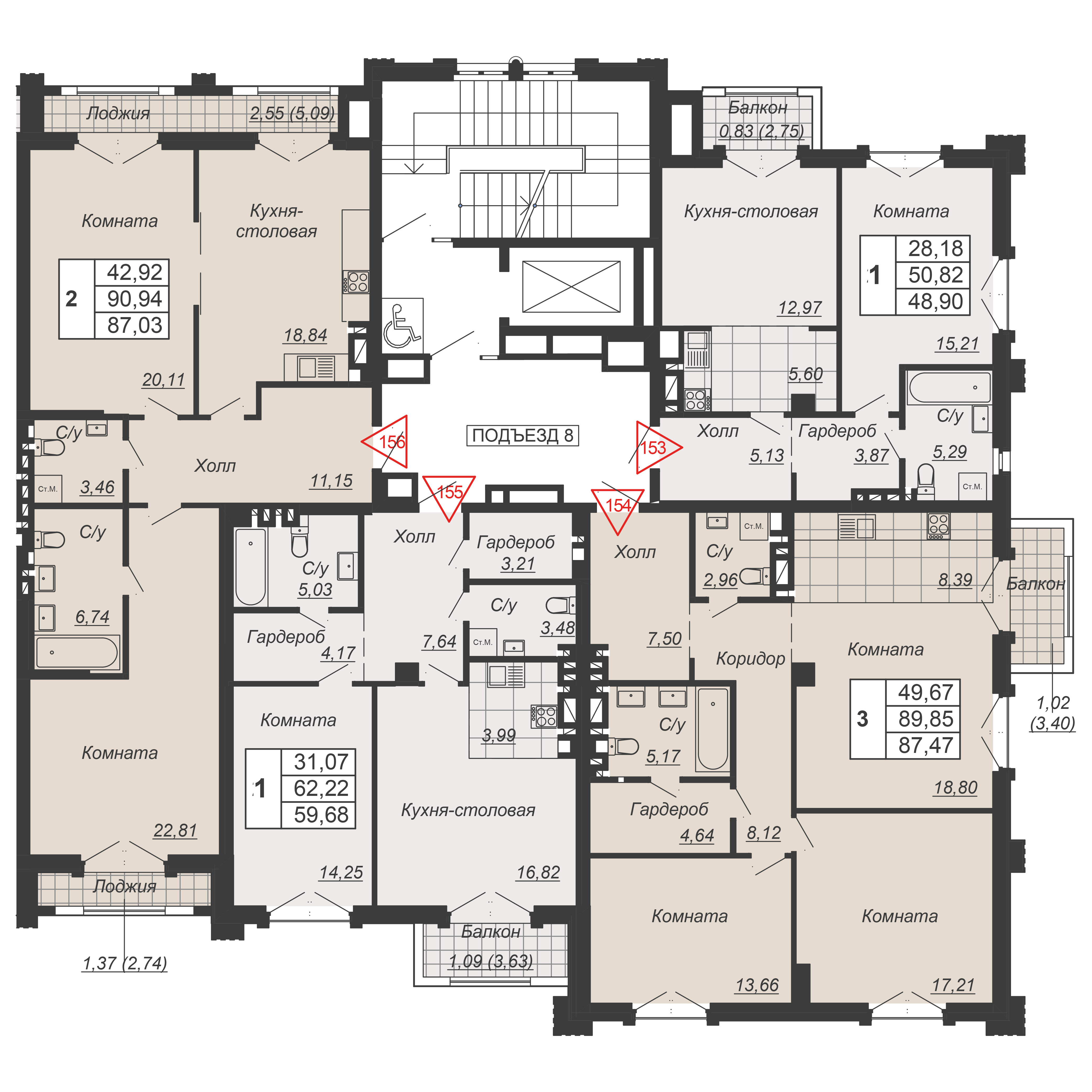 Планировка на этаже