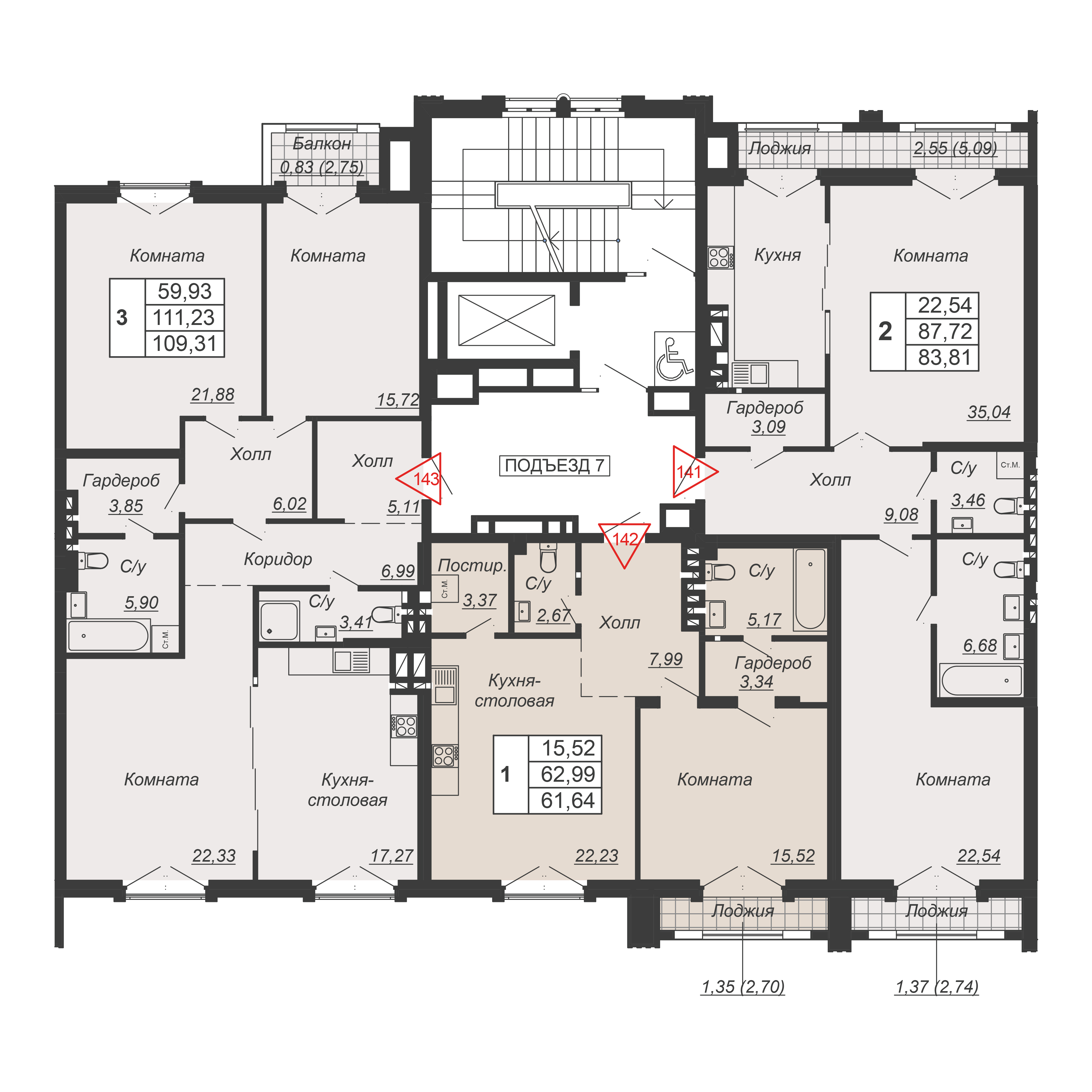 Планировка на этаже